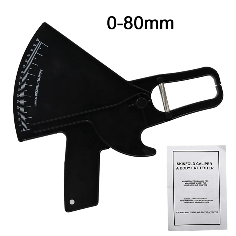 1 Piece Precision Caliper Sebum Caliper Fat Clip Sebum Caliper Fat Thickness Measurement Ruler Personal Fat Ruler Black