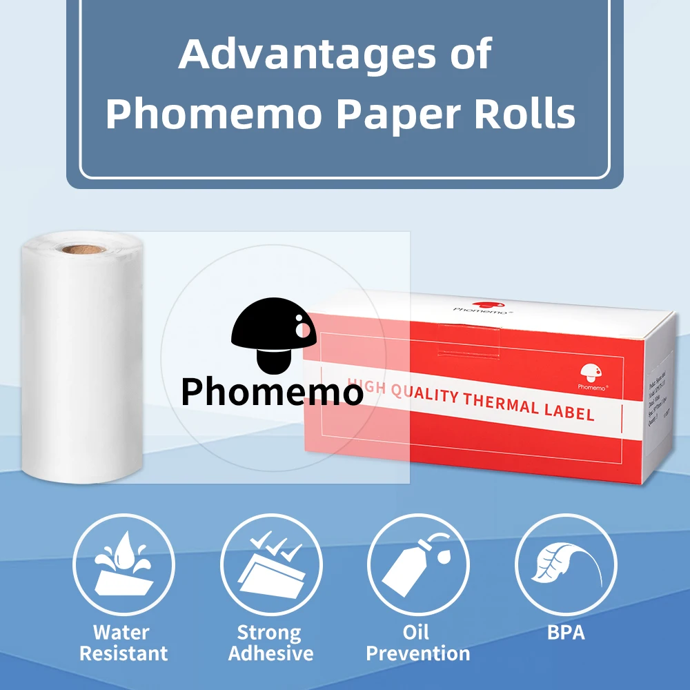 Phomemo M110/M200/M220 Platz Thermische Papier Multi-Zweck Selbst-Adhesive Label für Barcode Label, DIY Logo Design, Jar Label
