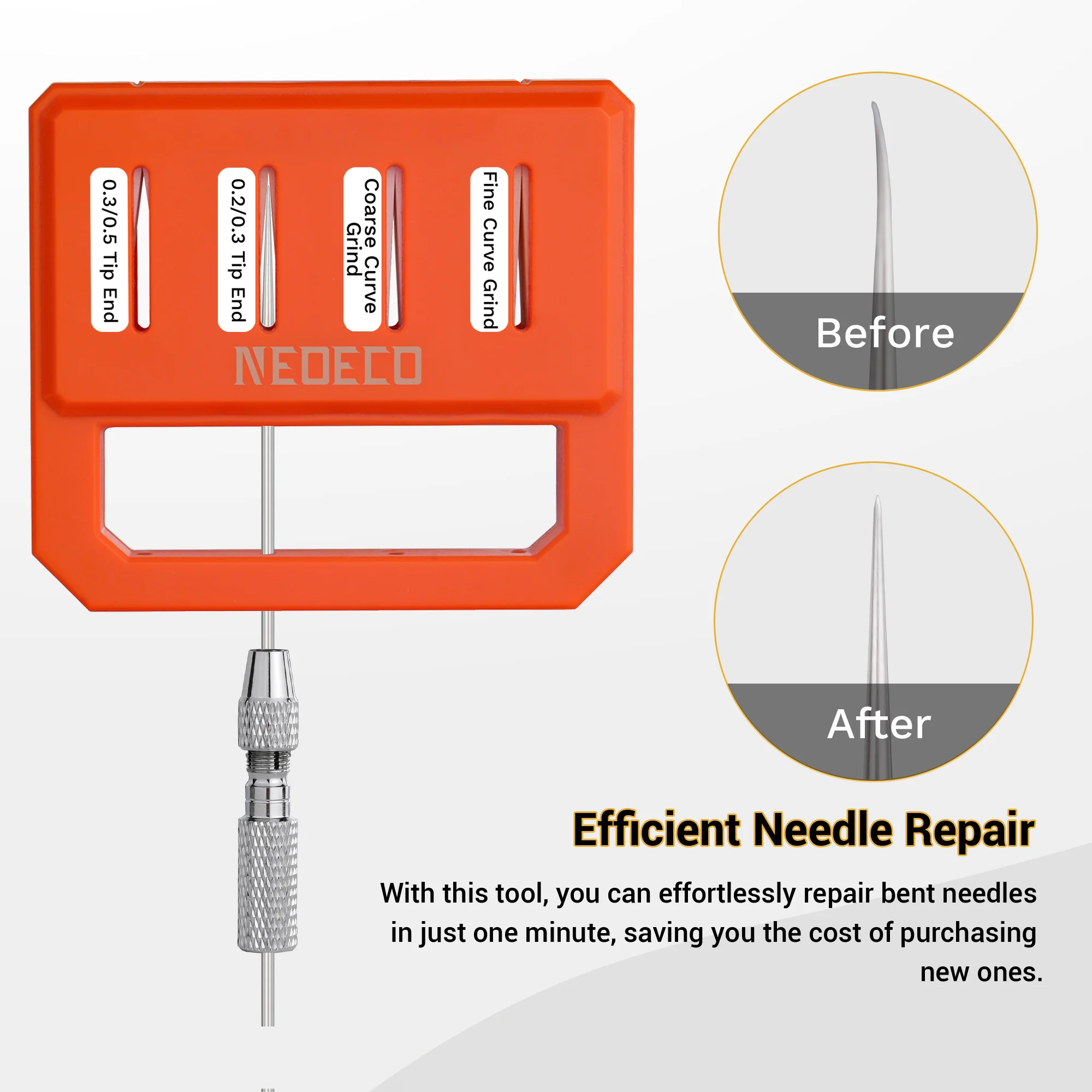 Airbrush Needle Repair System Sharpening Maintenance Tool Airbrush 0.2 0.3 0.5mm Needle Polish Accessories With Needle Chuck