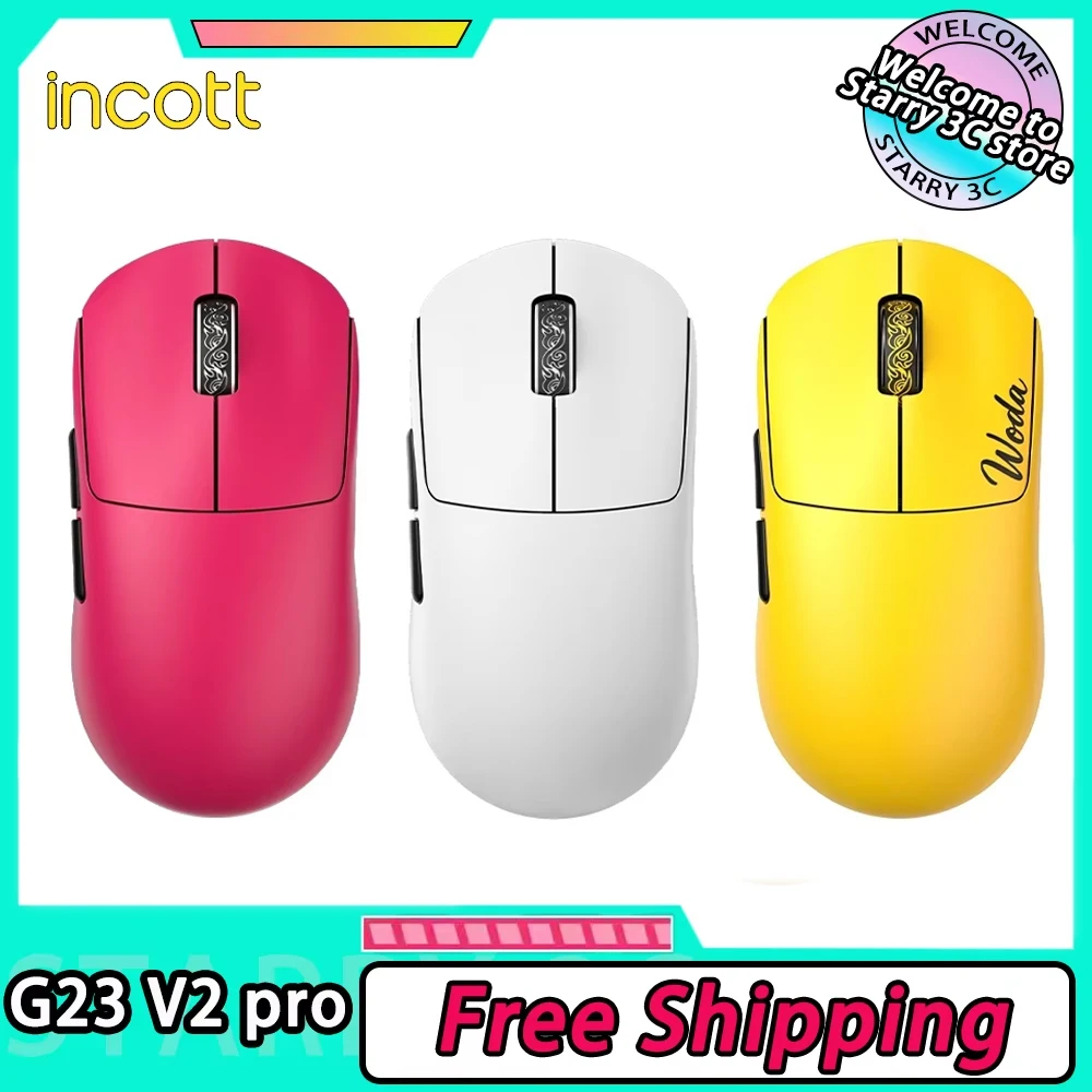 

Incott G23 V2 SE G23 V2 Pro Mouse Three Mode 8K Hot Swap Wireless Gaming Mouse Customized Ergonomics PC Gamer Accessories Mouse