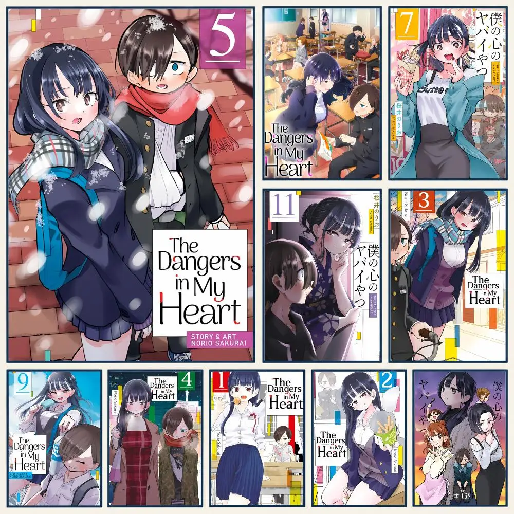 Cute Soft Romantic Anime T-The Dangers In My Heart Poster Frameless PP Self Adhesive Aesthetic Room Gift Decor