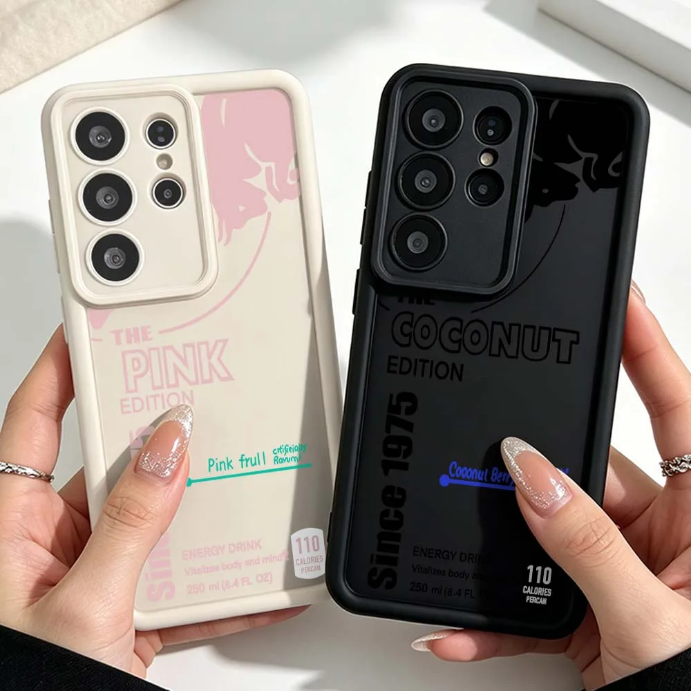 Luxury Energy Drink Graphic Cover For Samsung Galaxy S26 S25 S24 S23 S22 S21 S20 Ultra Plus FE Eye Ladder Silicone Phone Case