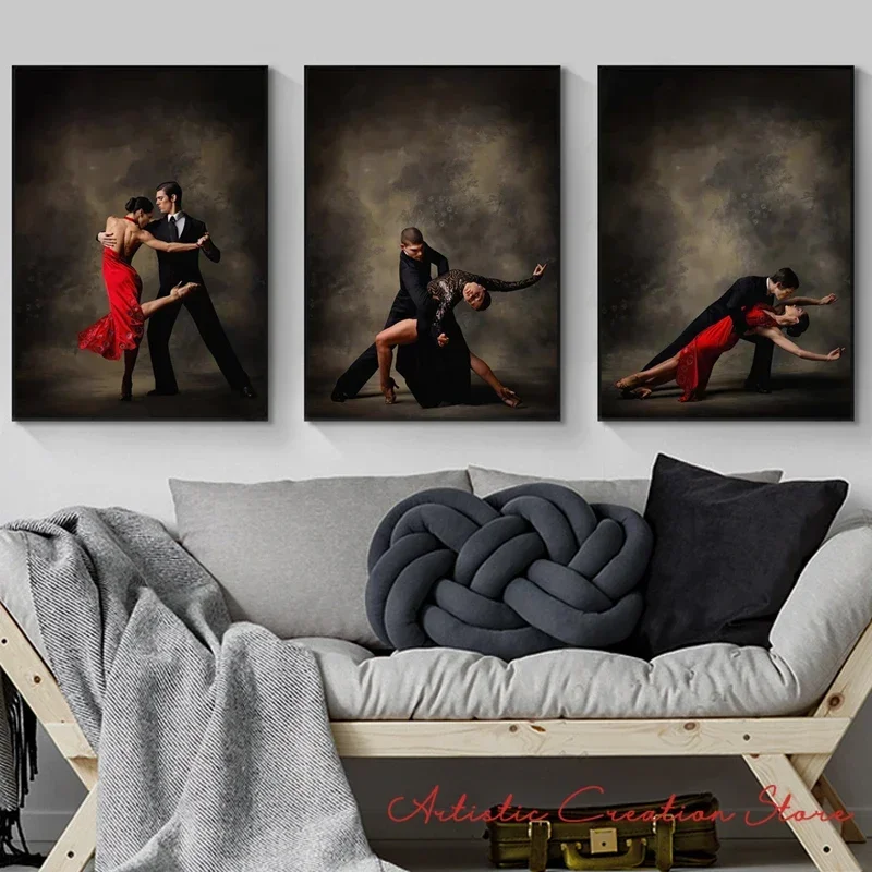 Tango Canvas Painting Dance Posters Vintage Wall Art Pictures Charming Women Party Dancer Art Nordic Living Room Art Home Decor