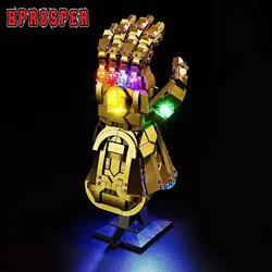 Hprosper 5V LED Light for 76191 Marvel Infinity Gauntlet Decorative Lamp With Battery Box (Not Include Lego Building Blocks)