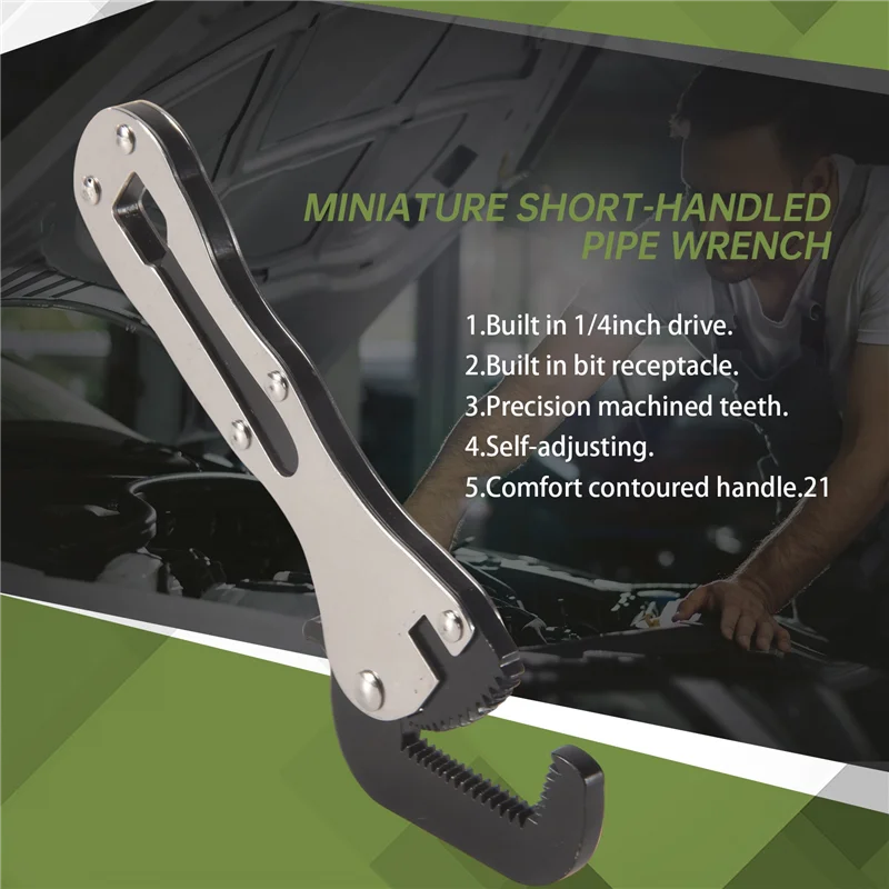 

The Mini Stubby, Mini Stubby Pipe Vise Wrench, Mini Self Adjusting Wrench, Size, 2 In 1 Wrench Tool For Tight Spaces