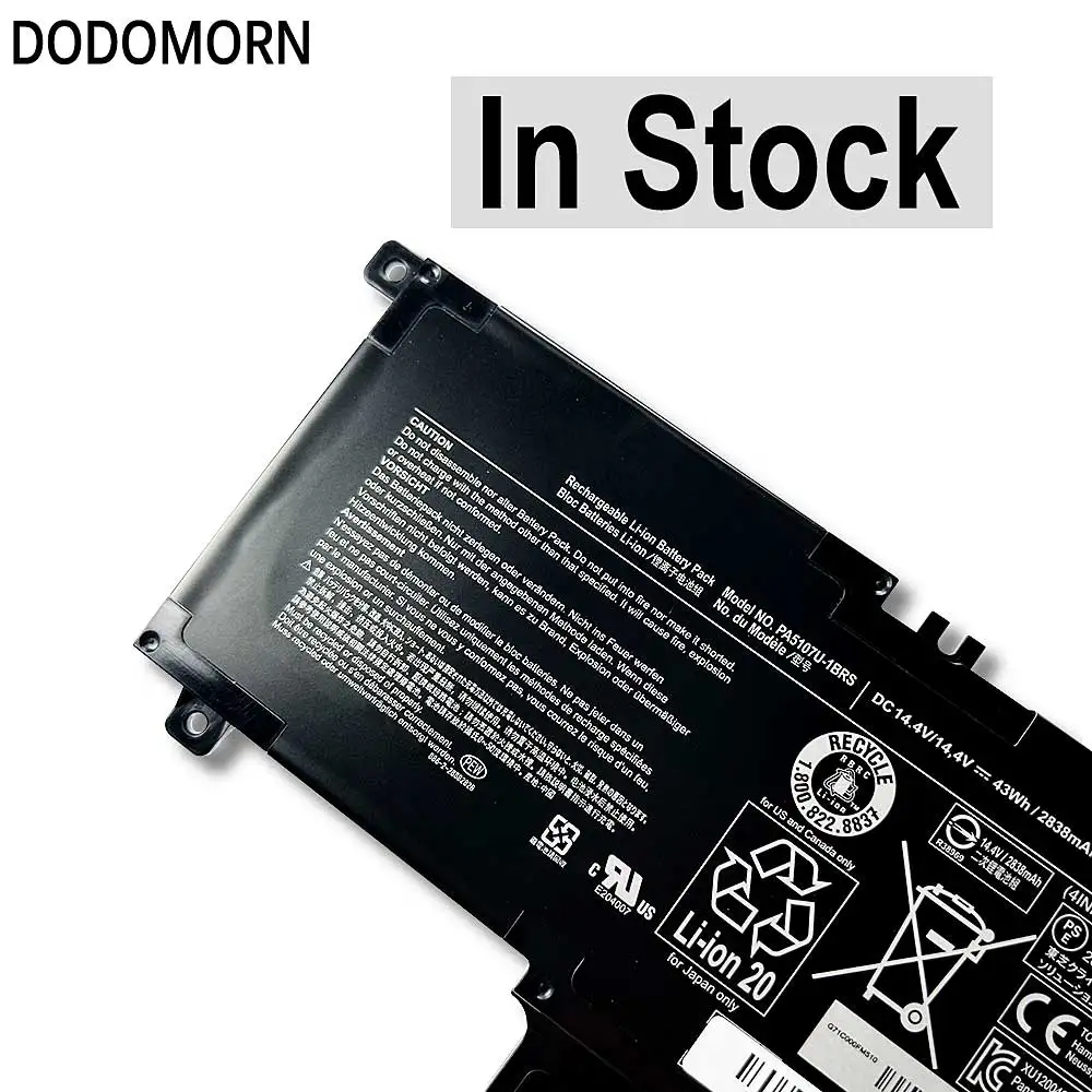 Imagem -05 - para Toshiba Satellite L40d L45 L45d L50 L55 L55a S50 S50d S55 S55t P50 P55 P55t Series Bateria do Portátil 14.4v 43wh Pa5107u1brs