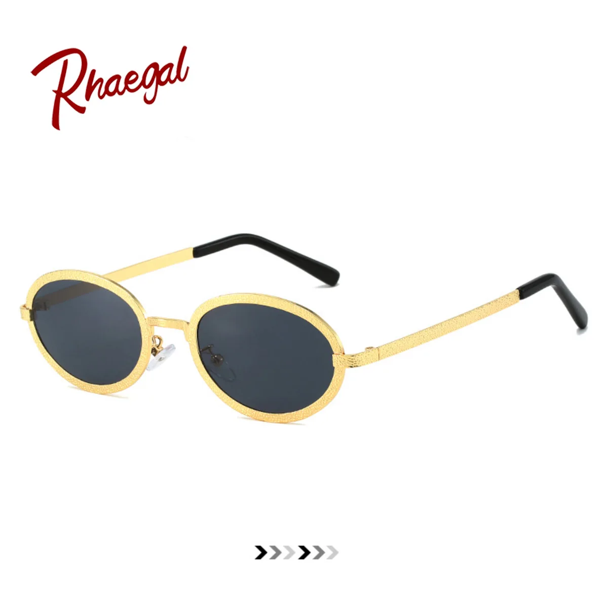 Rhaegal Small Vintage Metal Frame Oval Sunglasses for Women Fashion Trendy Outdoor Travel Vacation Sun Glasses Eyewear 2024 New