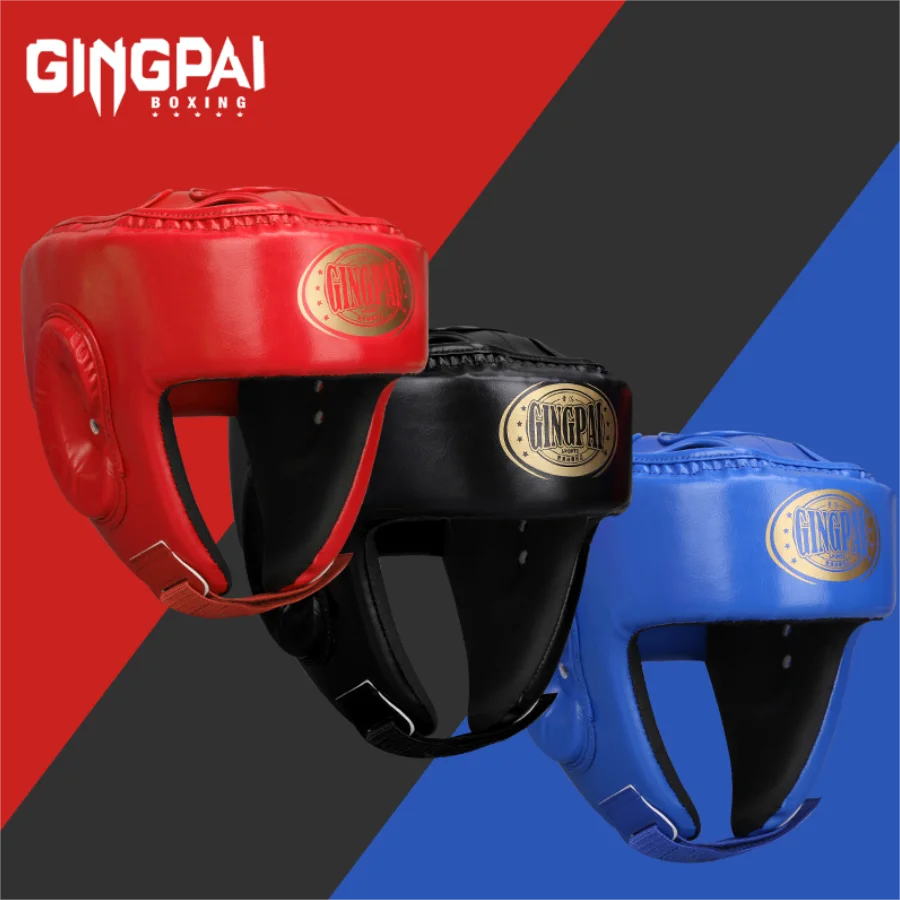 

PU Boxing Head Protection Adult Fitness equipment Head Guard Closed Full Sports Sanda Helmets Taekwondo Accessories