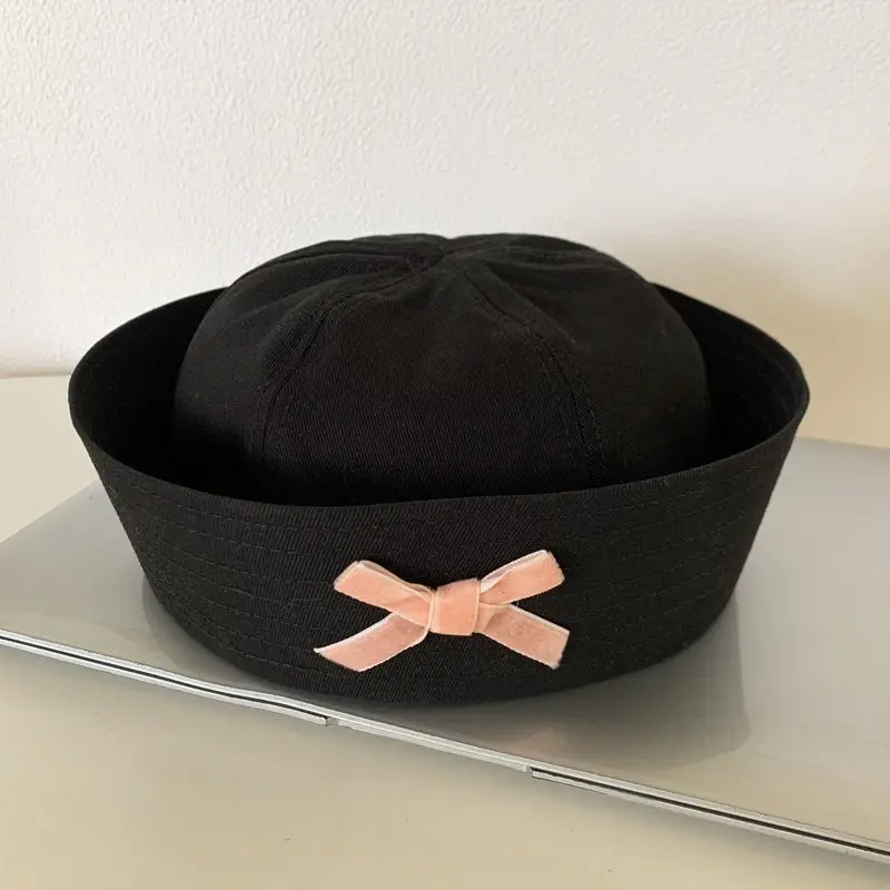 

Fashion Adults French Hat Leather Classic Slouchy Baker Bow Blue Sailor Navy Cap Swee Flared Versatile Beret Women Summer 8M21