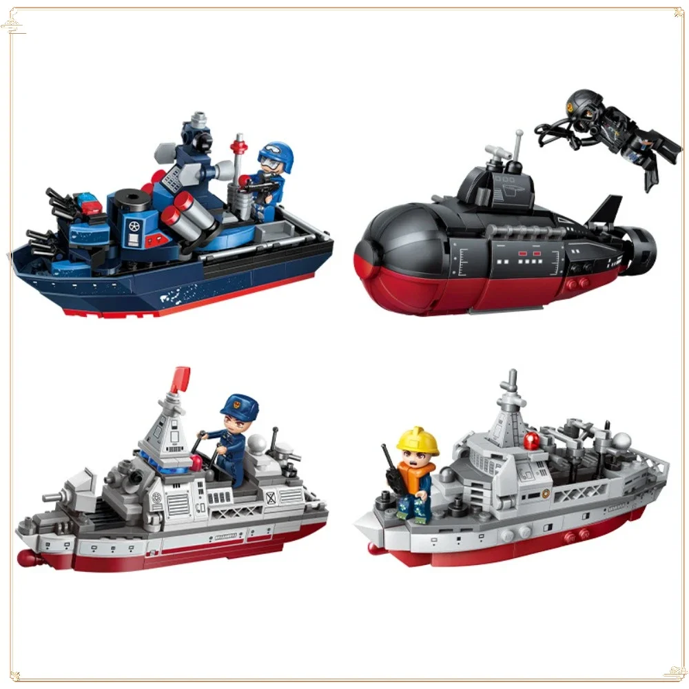 Keeppley Blocks Flying Shark Destroyer Strategic Nuclear Submarine Amphibious Assault Ship Fighter Assembly Model Boy's Gift