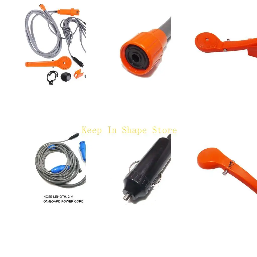 

U1JC портативный душ для кемпинга, чистки душа, уличный душ, ручной насос для мытья автомобиля, 12 В, вода в поток душа