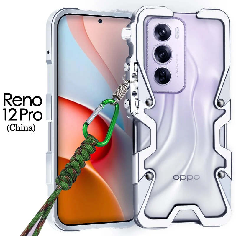 

for OPPO Reno 15 14 13 Pro series phone case, metal protective case, shock and drop resistant, all inclusive mechanical version