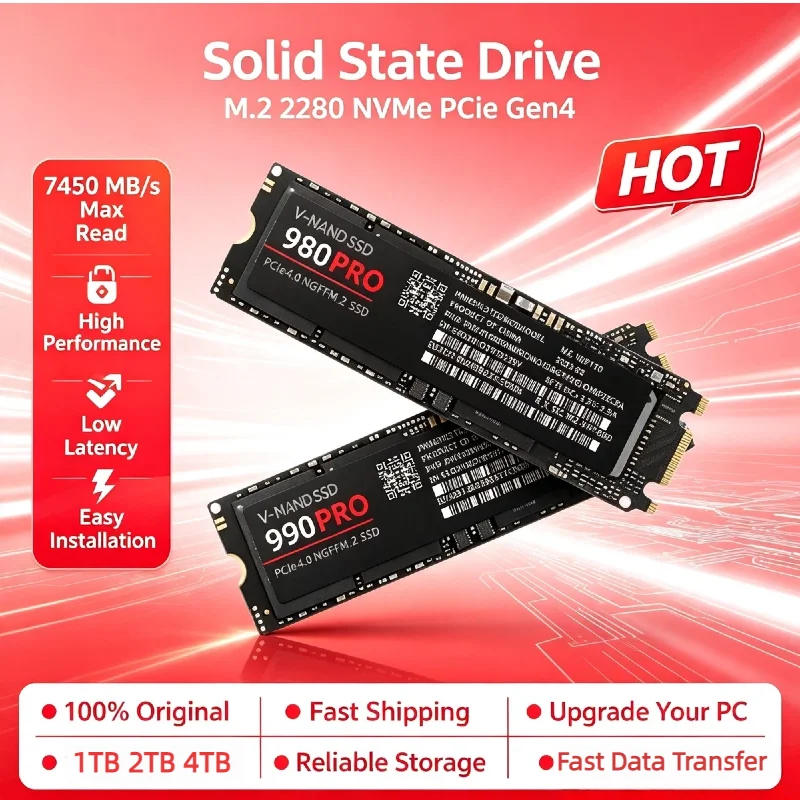 2026 Latest M2 NVMe Internal SSD 500GB 1TB 2TB 4TB Large Capacity Solid State Hard Drive For Laptop Desktop Gaming Device
