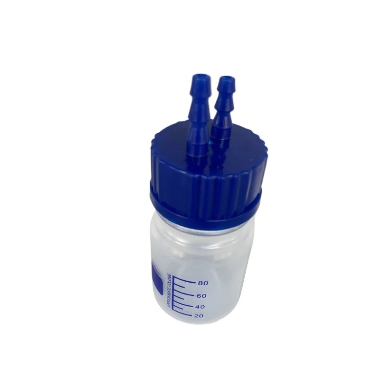 For GL45 Two-Hole Cap Plastic Buffer Vacuum Gas Washing Bottle PP High Temp
