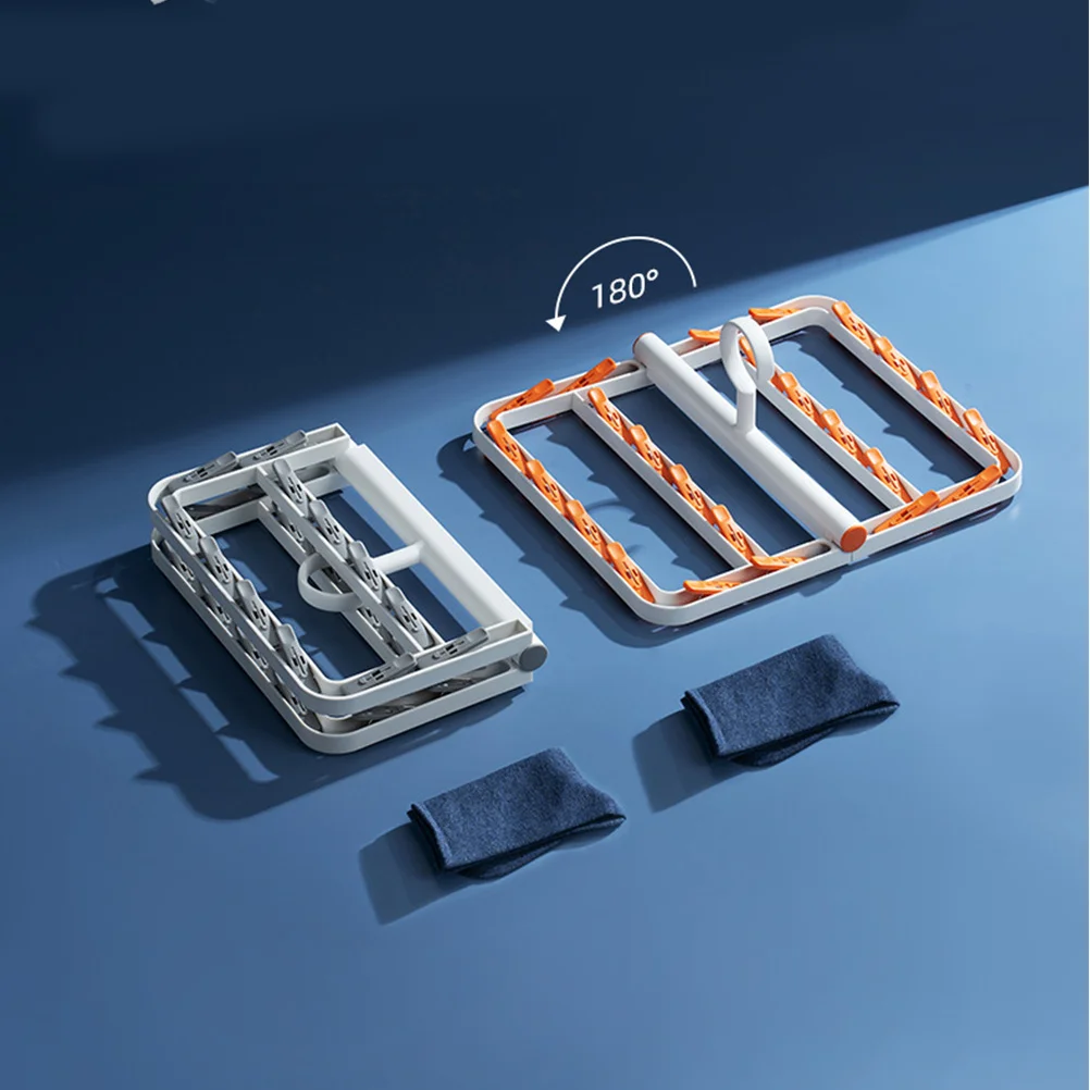 

1Pcs Drying Rack Clothes Clips Socks Organizer Hanger Portable Lightweight Multi-Purpose Home Travel Random Color