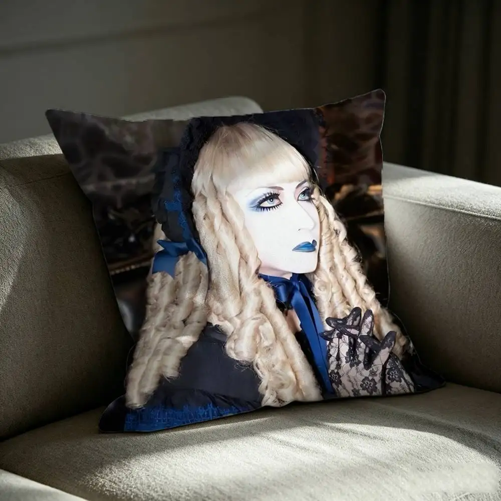 Mana-sama Malice Mizer Gothic Rock Square Sofa Pillow Cover Solid Color Living Room Home Decor Cushion Case