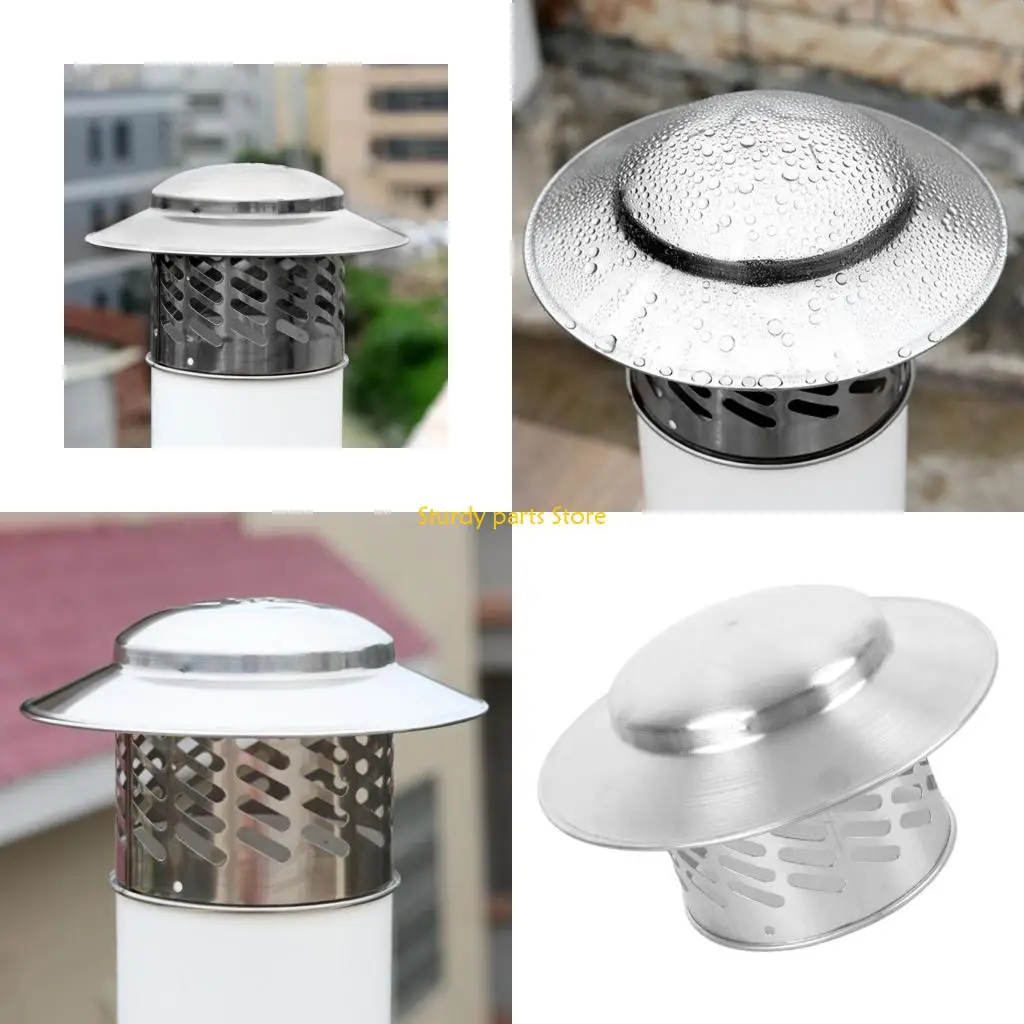 

97QC Round Sturdy Stainless Steel Chimney Hat Protects Against Rain and Dust