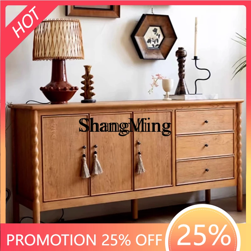 

ZYY medieval solid wood living room table side cabinet against the wall dining side cabinet bedroom office locker