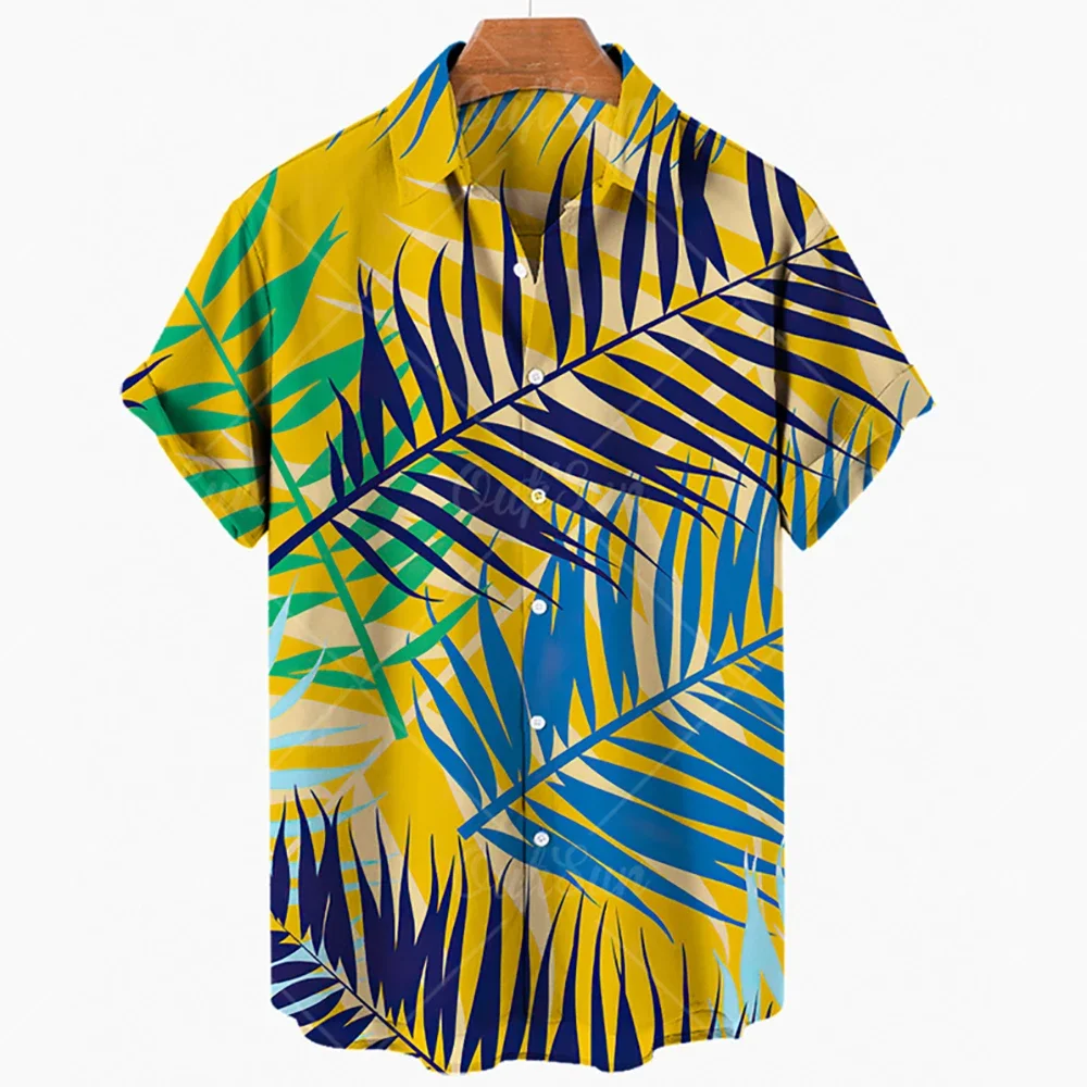 2022 Hawaiian Shirt 3D T-shirt Coconut Tree Pattern Man Vacation Casual Beach Tee