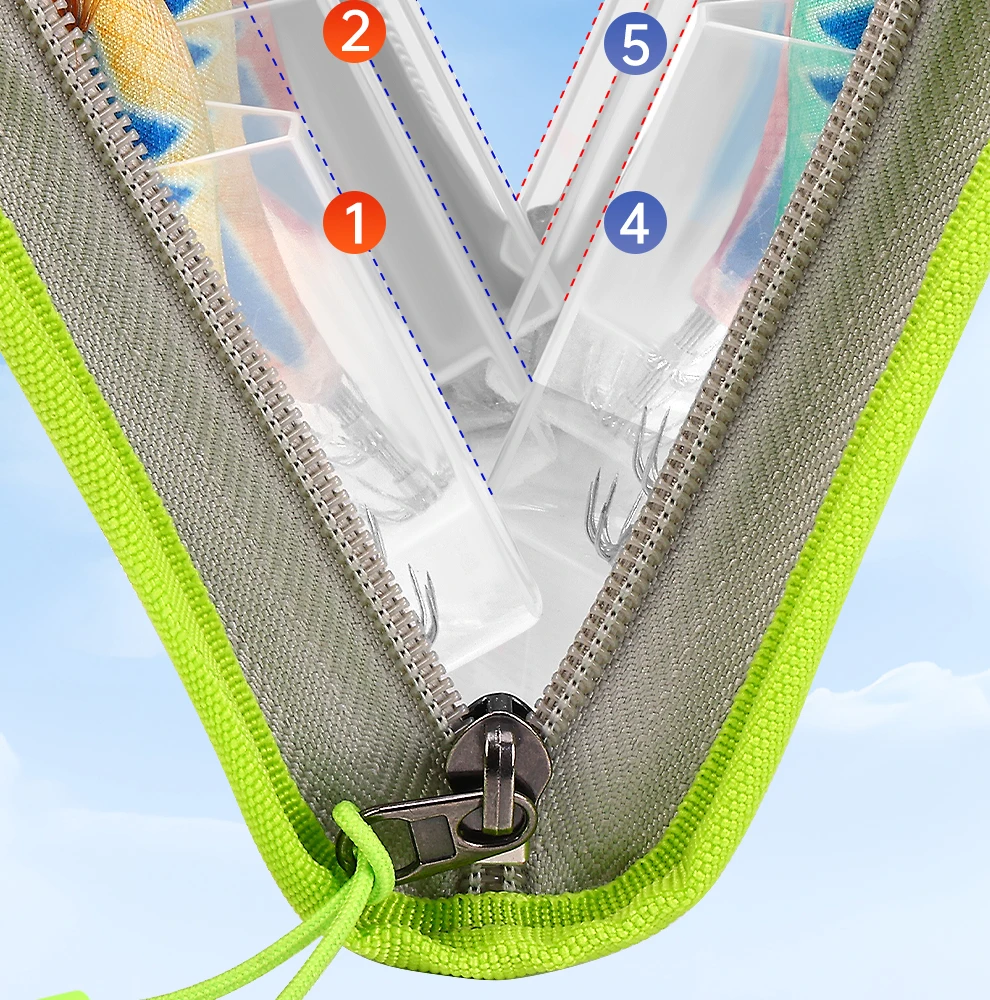 WEIHE 1PC Locken Angeln Getriebe Lagerung Tasche Sechs Grid Holz Garnelen Paket Locken Köder Tasche Angeln Zubehör Organizer – Detail 8
