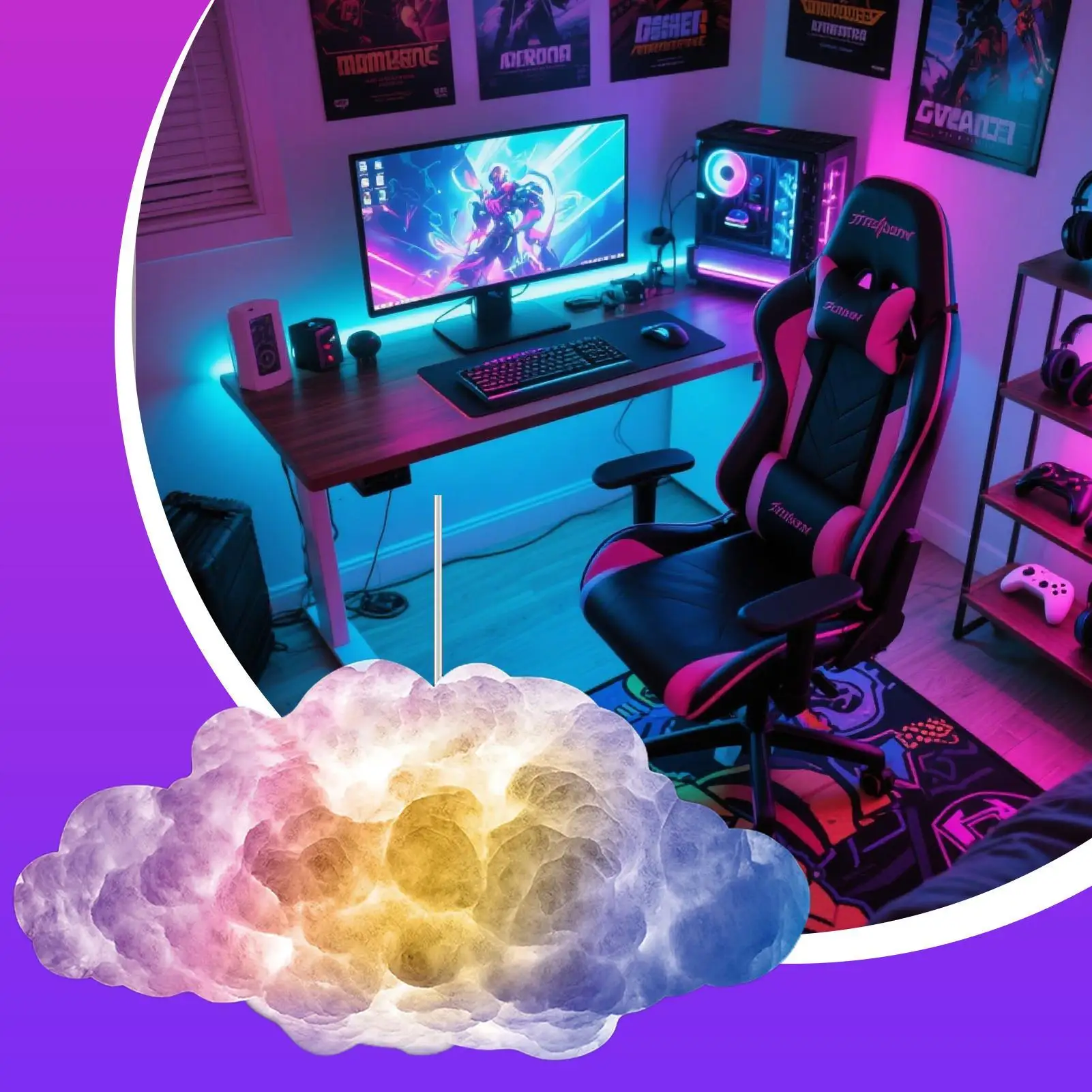 Smart Cloud Lamp Bedroom Ceiling Cloud Lamp Remote Control Multi-Functional Adjustable Nursery Lighting Accessories For Teen