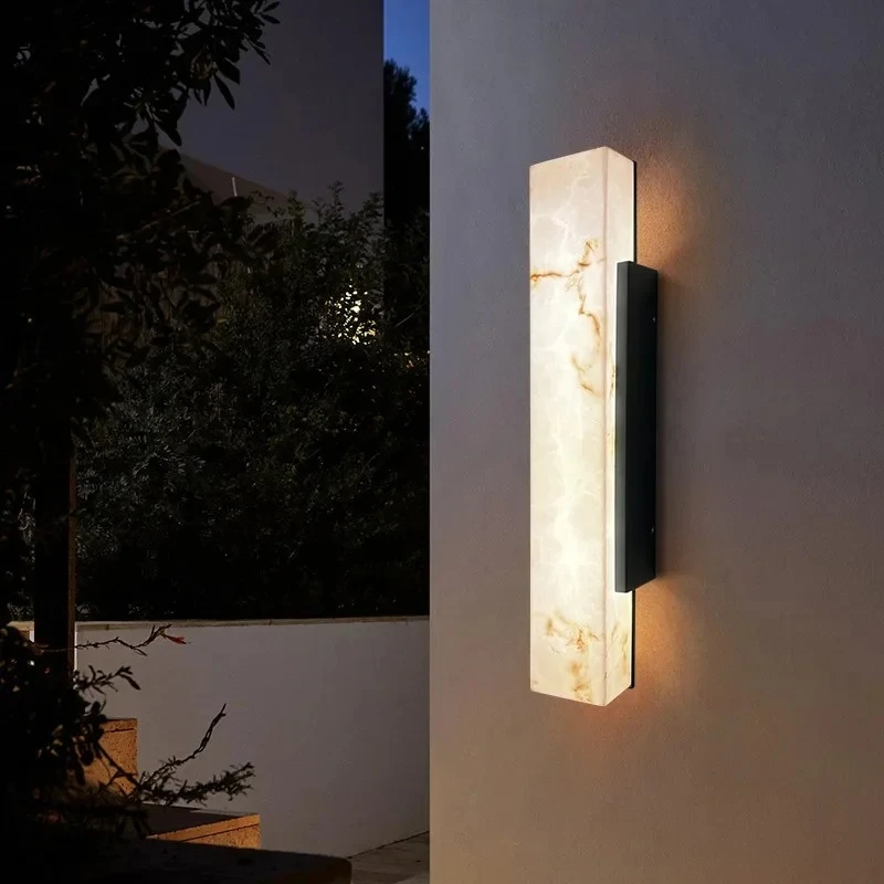 

Modern Minimalist Outdoor Waterproof IP65 Lmitated Marble LED Wall Light AC85~265V Stainless Steel Porch Lamp For Street Adorn