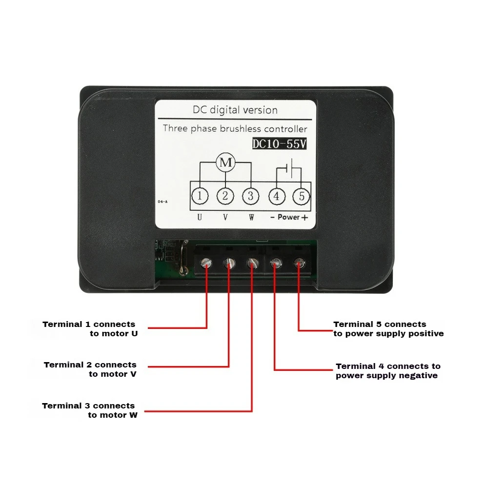 10-55V 15A Embedded DC Brushless Motor Speed Controller Three-Phase No Hall Motor Controller Motor Forward and Reverse Regulator