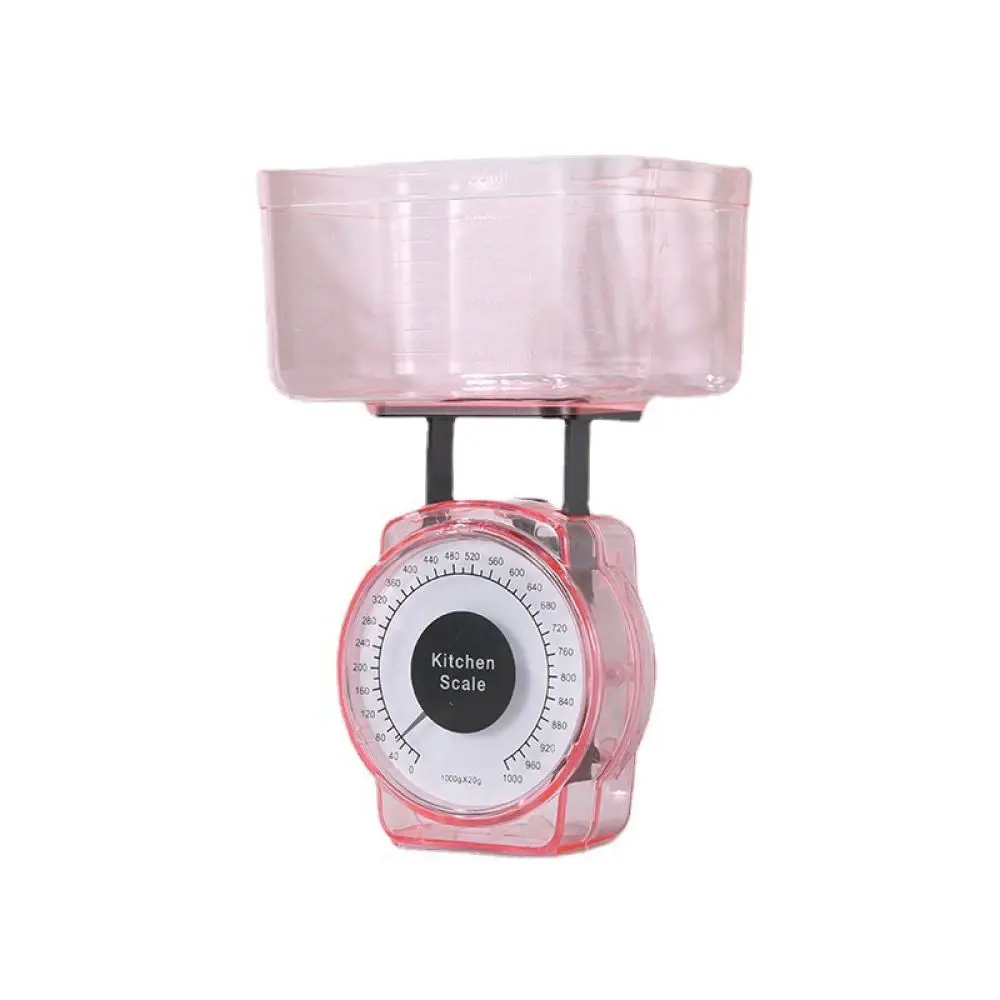 Mechanical Food Scale Manual Spring Balance Household Kitchen Tool Baking Gadget Precise Weight Tray Plastic Ingredient Meter