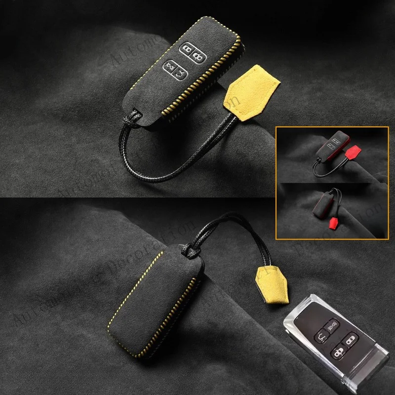 Z+ Suede Leather Car Smart Key Fob Case Cover Holder For Aston Martin DB9 Smart Key