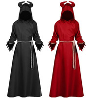 2026 New Adult Death Halloween Satan Cos Gothic Hooded Cloak Party Drama Performance Costume