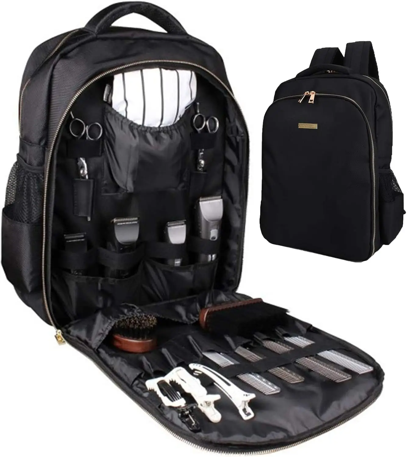 

Portable Barber Bag for Clippers and Supplies, Men's Cosmetology Organizer with Hairstylist Backpack