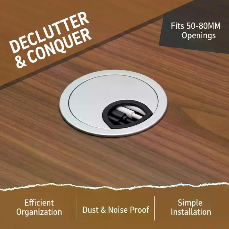 Durable Desk Cable Grommets Multiple Styles Waterproof Easy Install Wire Holder for Home Office Use