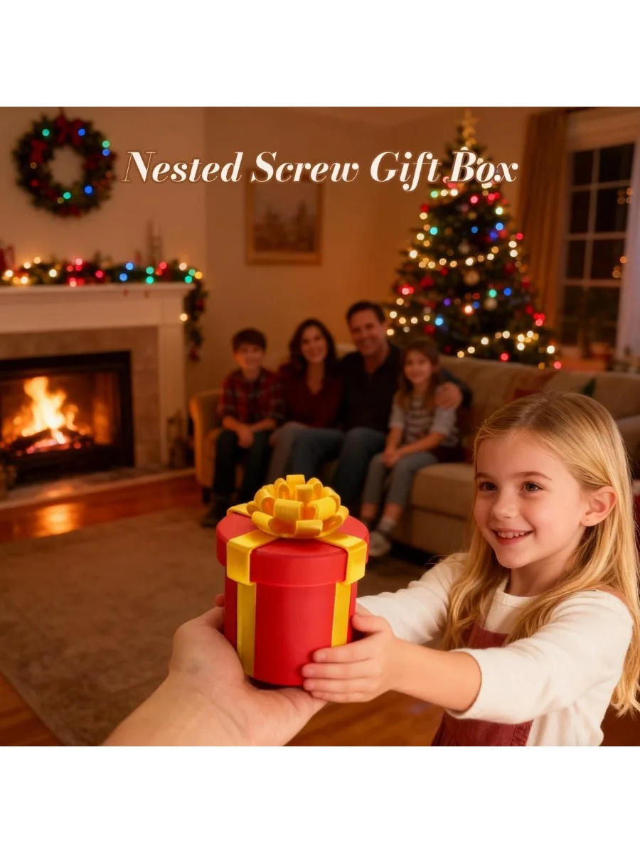 صندوق هدايا برغي متداخل مزعج حاوية بطاقات المال 10 طبقات علب هدايا مزحة قابلة لإعادة الاستخدام لعيد الميلاد وعيد الميلاد والحفلات الممتعة #6