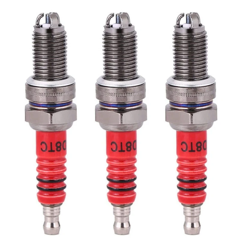 3  Pcs 3-Electrode Spark Plug D8TC For 125Cc 150Cc 200Cc 250Cc Motorcycle Scooter ATV Quads