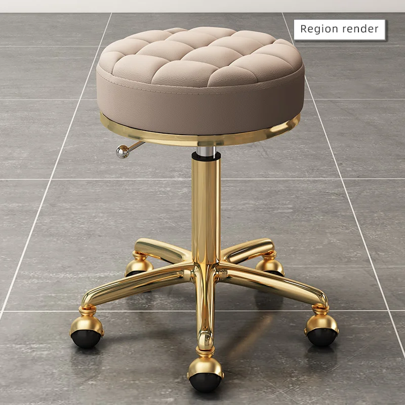 Gold Hairdressing Chair Fashion Stool Barber Shop Hair Bench Massage Clinic Office Home Seat Tool Swivel Cadeira Salon Furniture