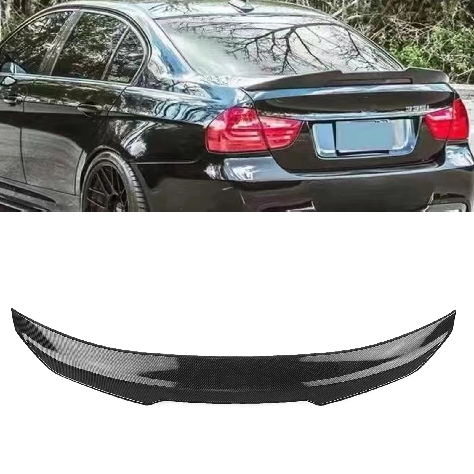 Car Rear Lid Spoiler Wing Splitter Lip For BMW E90 M3 Sedan 2008-2012 & E90 3 Series Sedan 2005-2011 4 Door PSM Style