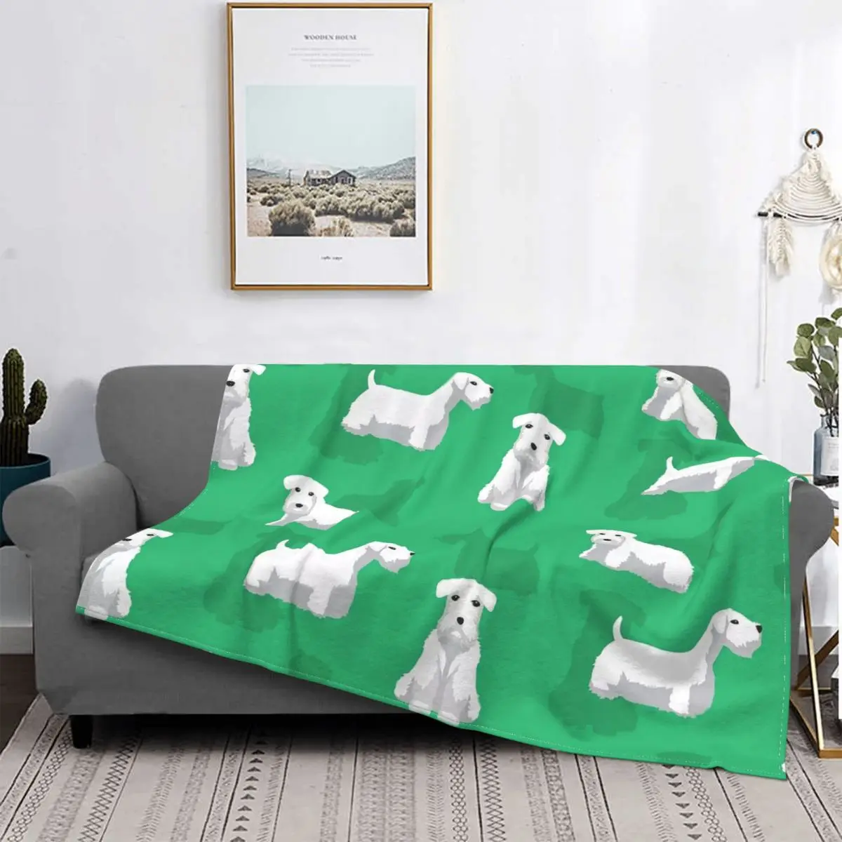 

Westie Cute Puppy West Highland Terrier Dog Blankets Velvet Autumn/Winter Fashion Warm Throw Blankets for Home Couch Rug Piece 1