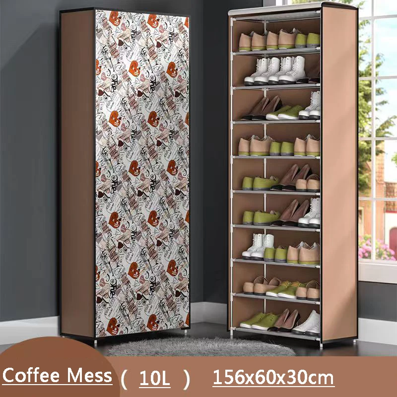 10L Beige Shoe Rack Simple Shoe Cabinet Home Door Multi-Layer Dust-Proof Economical Dormitory Shoe Shelf Storage Shoes Household