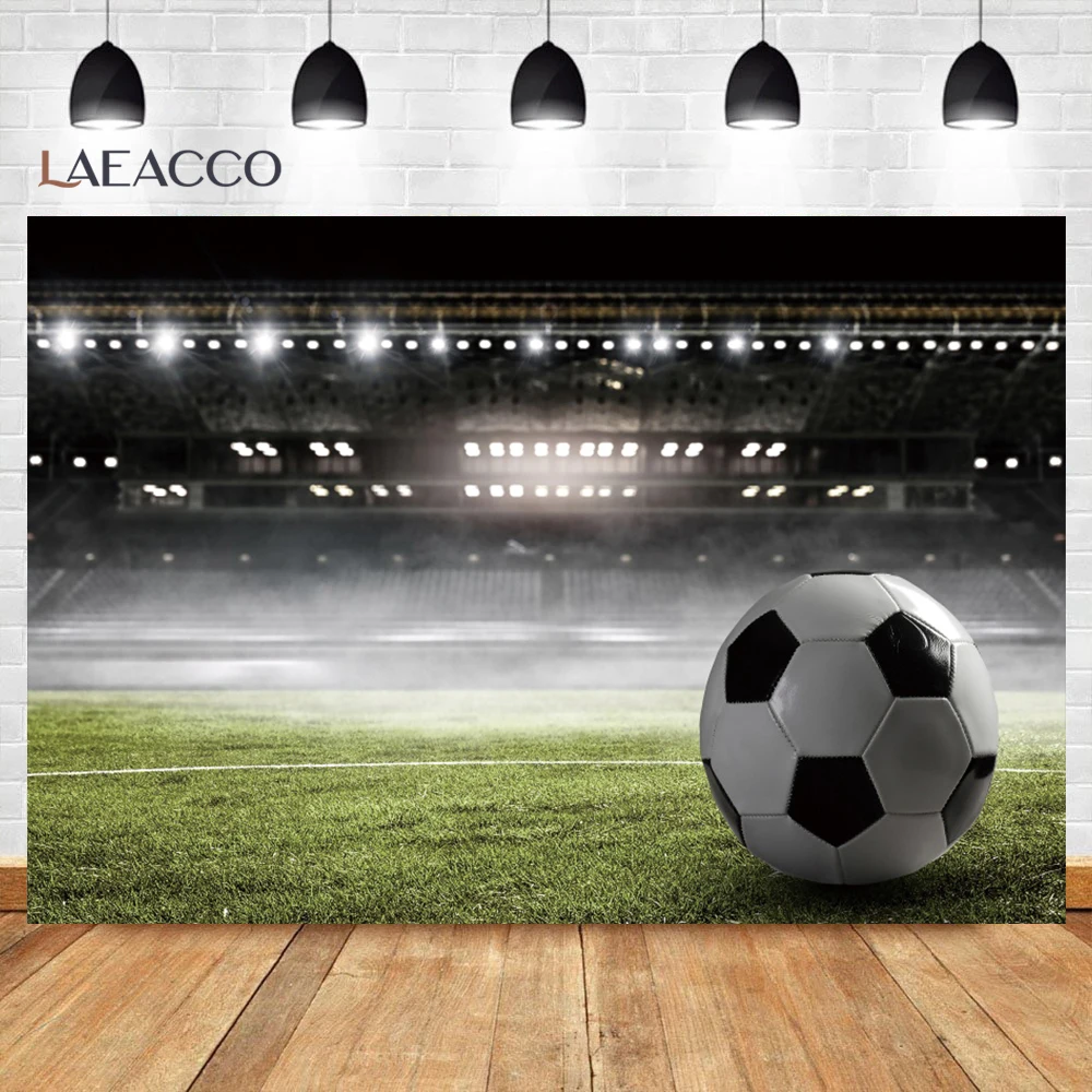 ملعب كرة القدم خلفية صبي حفلة عيد ميلاد المراعي ملعب كرة القدم الرياضة ملصق استحمام الطفل التصوير خلفية راية