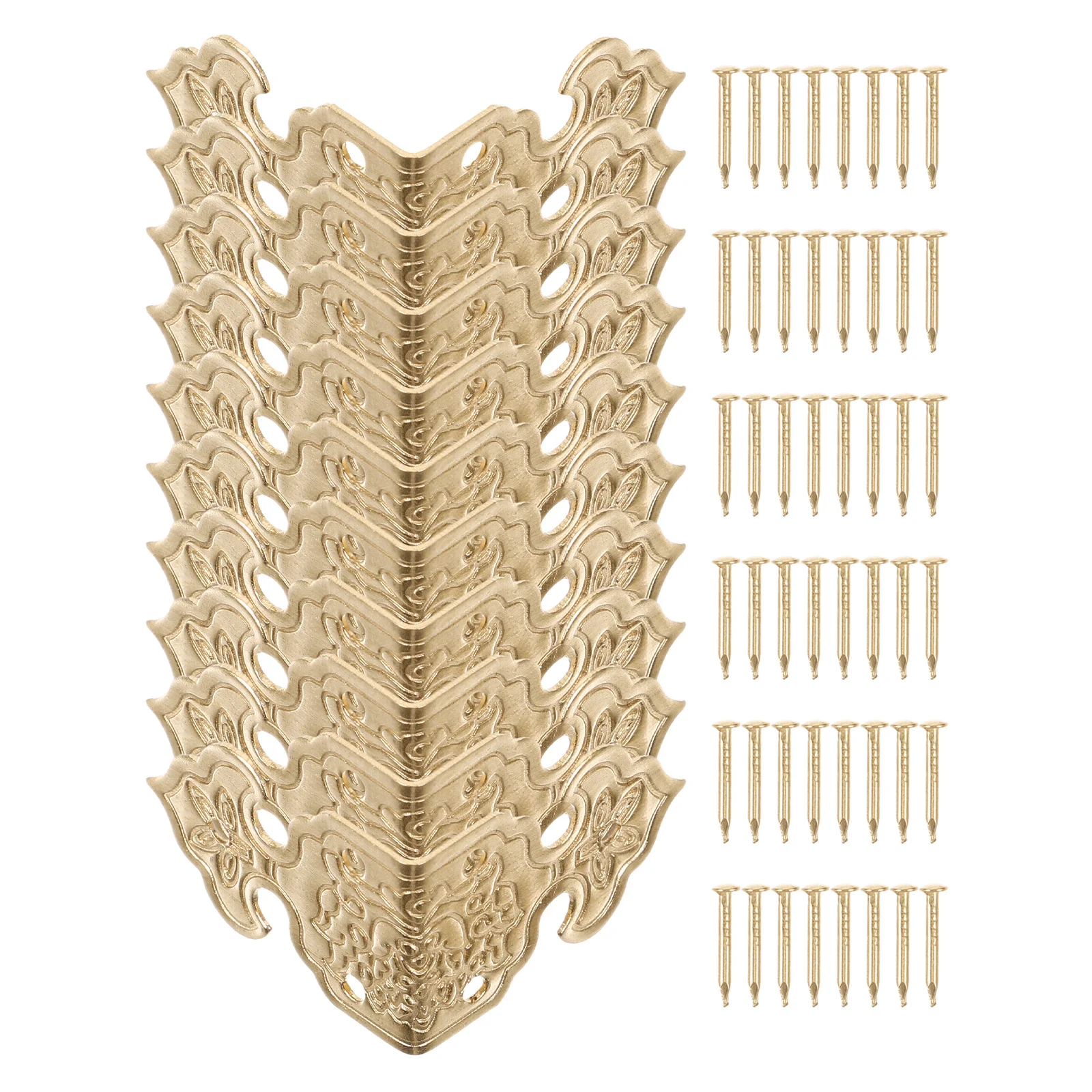 

1 Set Brass Corner Protectors Box Edges Covers Metal Protective Guards for Wooden Jewelry Boxes Vintage Case Protection