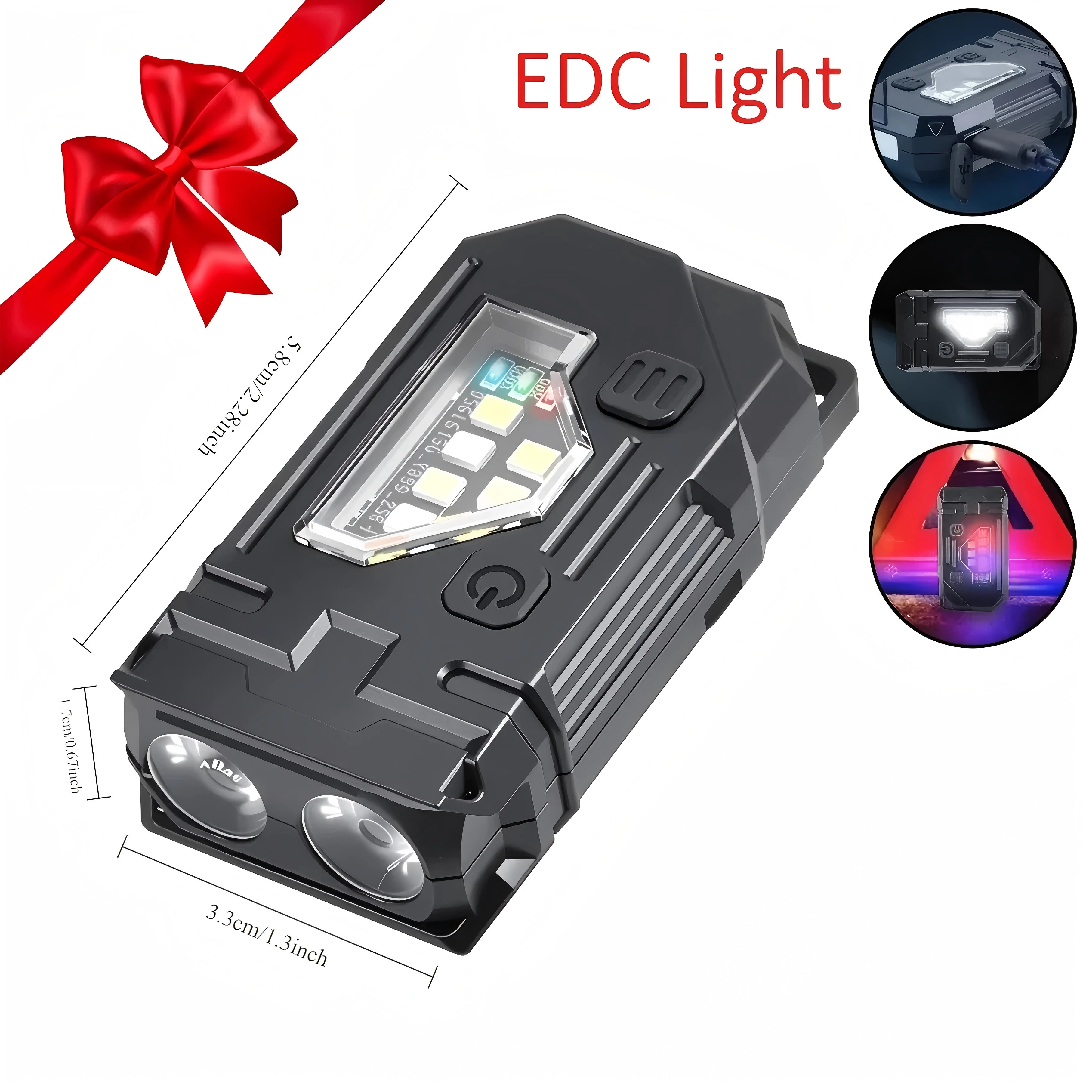 Leistungsstarke Mini COB LED Schlüsselanhänger-Taschenlampe USB-Aufladbar Hängende Arbeitsleuchte Wasserdicht Schlüsselring Camping Wandern Taschenlampe