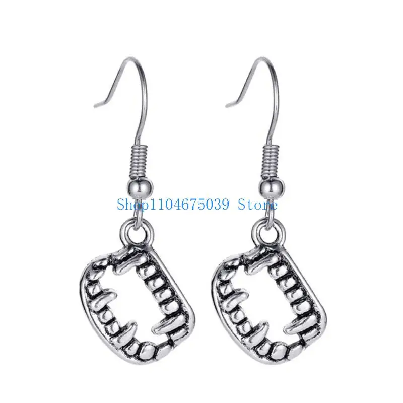 5asd Halloween Skull Bat Earrings Drop Dangle Big Long Fashion Punk Jewelry