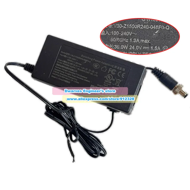 V3D-Z1500R240-046FD-Q AC Adapter 24V 1.5A 36W for Moso Monitor Sound Surveillance Router Power Supply