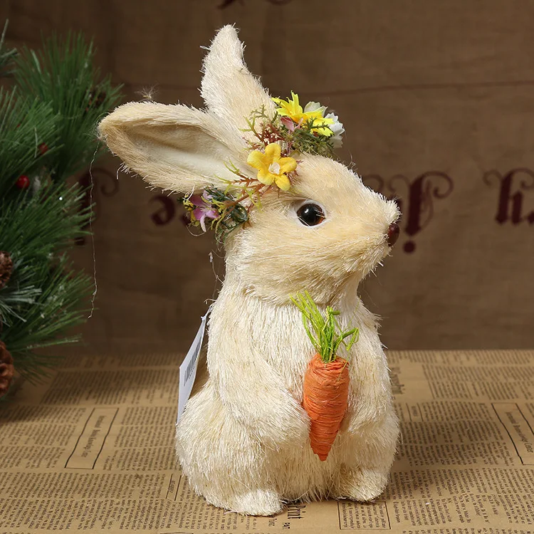 

Neck Wearing Wreath Crafts White Hemp Station Rabbit