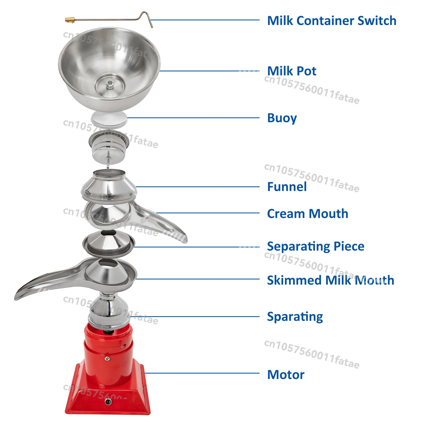 Séparateur de crème 50L Séparateur de lait électrique Dégraissant 100L