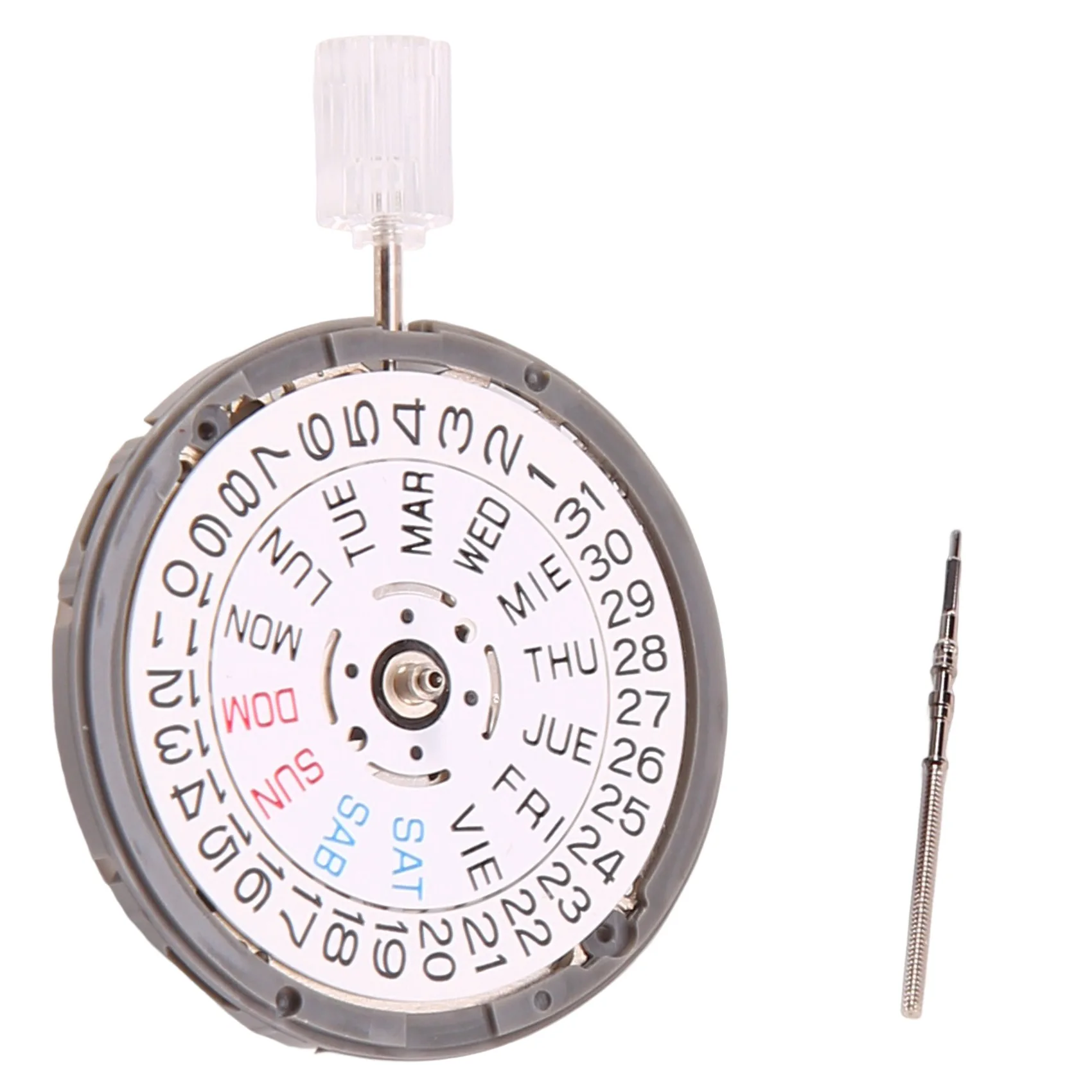 Automatic Movement NH36/NH36A Self-Winding Mechanical Quick Date/Day Setting 3.8 O'Clock Crown 24 Jewels White