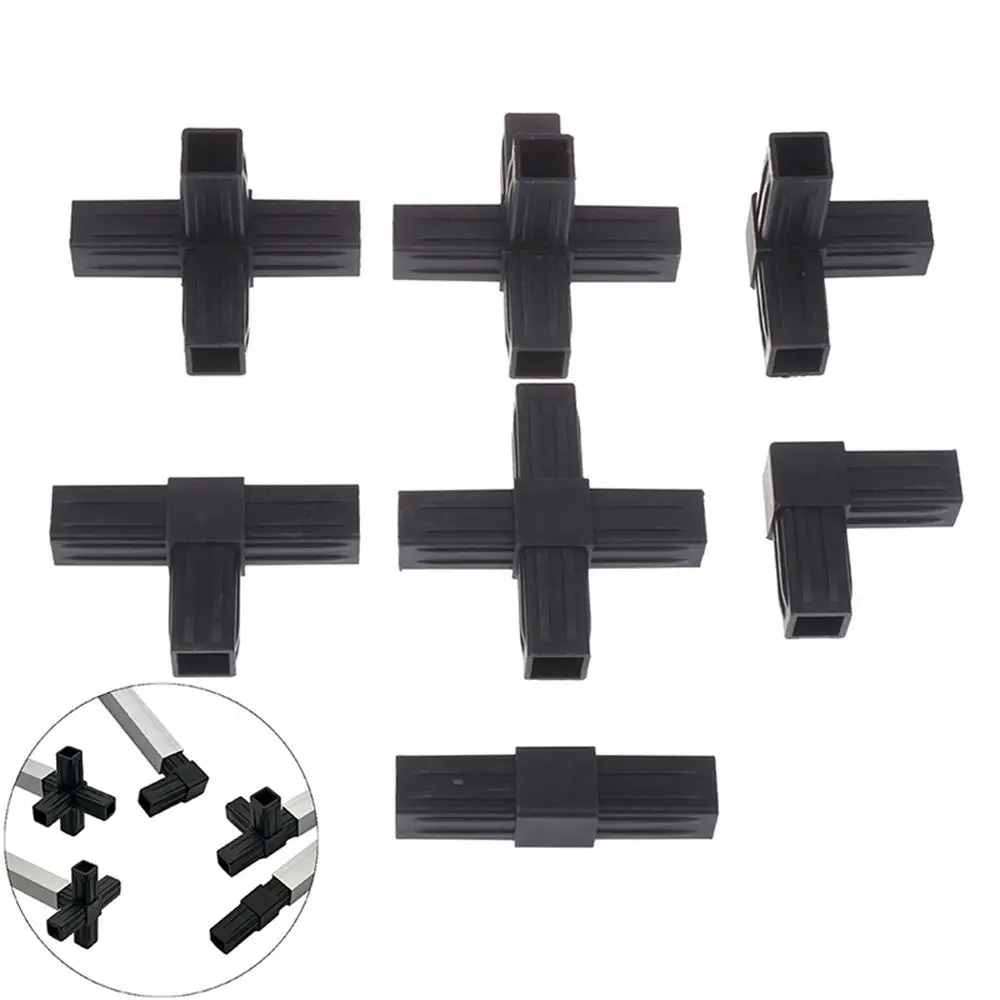 1Pcs 20/25/30mm Square Pipe Fitting 2/3/4/5-Way Six Way Channel Pipe Angle Code ABS Plastic Easy Installation ABS Connector