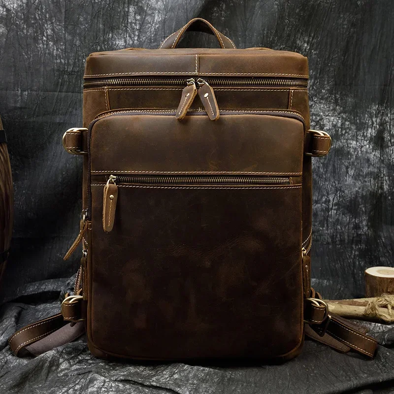 Large Leather Backpack Men Luxury Designer Laptop Bagpack for Man Backpack for School Bag Travel Backpack Bag Men\'s Daypack