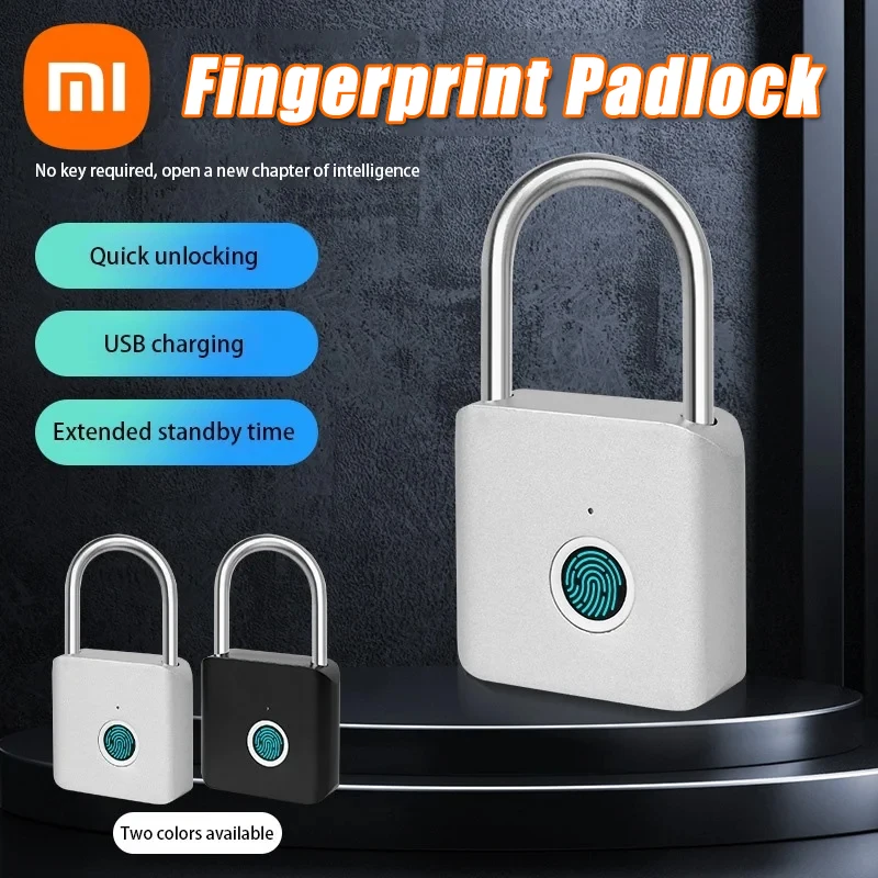 Xiaomi Smart Fingerprint Padlock Outdoor IP54 Waterproof Rust-proof Padlock Smart Electronic Anti-theft Password Lock Cabinet