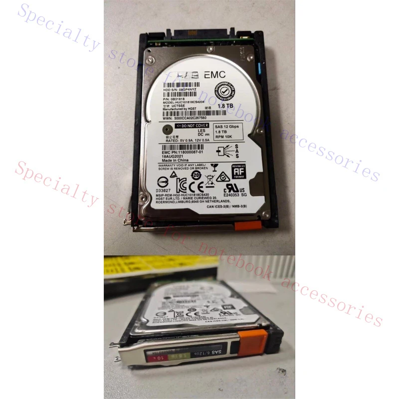 

R+ For EMC UNITY XT380 XT480 1.8T SAS 2.5 005053365 D4-2S10-1800